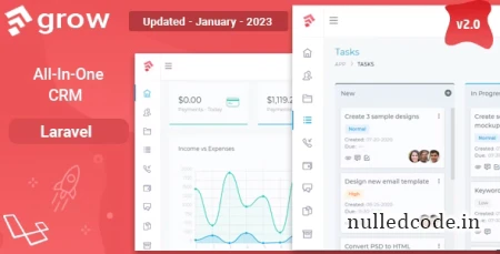 Grow CRM v2.4 - Laravel Project Management - nulled