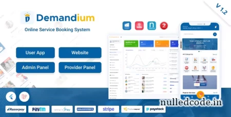 Demandium v1.2 - Multi Provider On Demand, Handyman, Home service App with admin panel - nulled