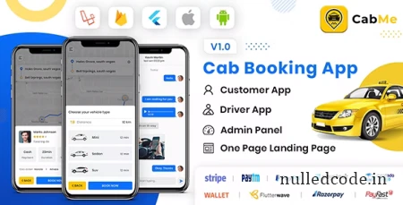 CabME v1.0 - Flutter Complete Taxi Booking Solution