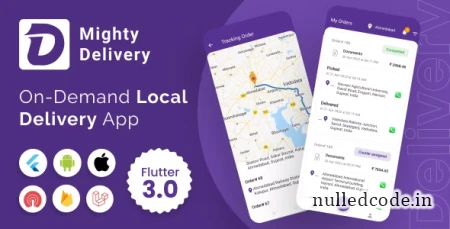 MightyDelivery v13.0 - On Demand Local Delivery System Flutter App