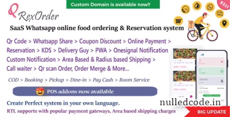 QrexOrder v3.1.1 - SaaS Restaurants / QR Menu / WhatsApp Online ordering / Reservation system - nulled