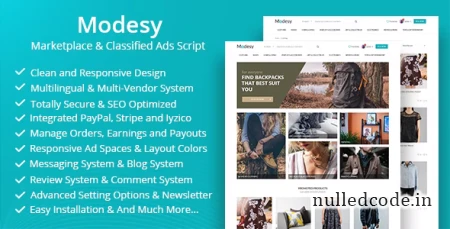 Modesy v2.3 - Marketplace & Classified Ads Script - nulled