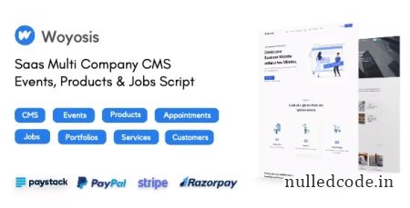 Woyosis v1.0 - Saas Multi Company CMS - Events - Products & Jobs Script