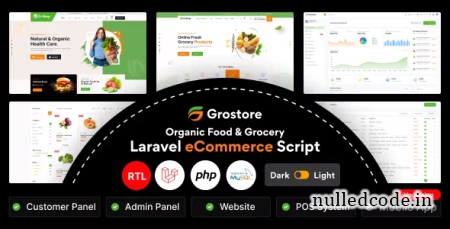 GroStore v1.0 - Food & Grocery Laravel eCommerce with Admin Dashboard