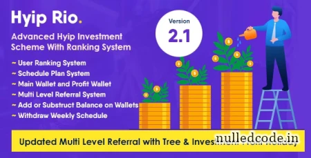 Hyip Rio v2.1 - Advanced Hyip Investment Scheme With Ranking System