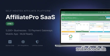 AffiliatePro SaaS v14.0.0.0 – Affiliate & Vendor System + Mobile App, AI, Telegram